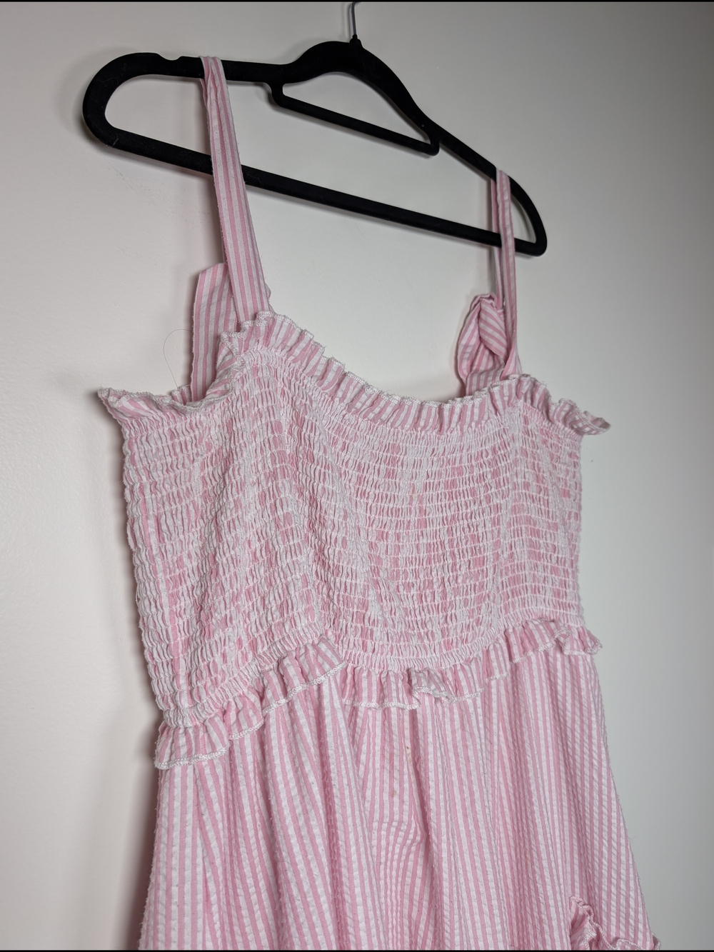 Simply Southern Pink Seersucker Smocked Maxi Dress Cottagecore XXL - Picture 5 of 11
